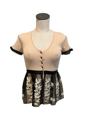 Blumarine Lace Peplum Top size XS